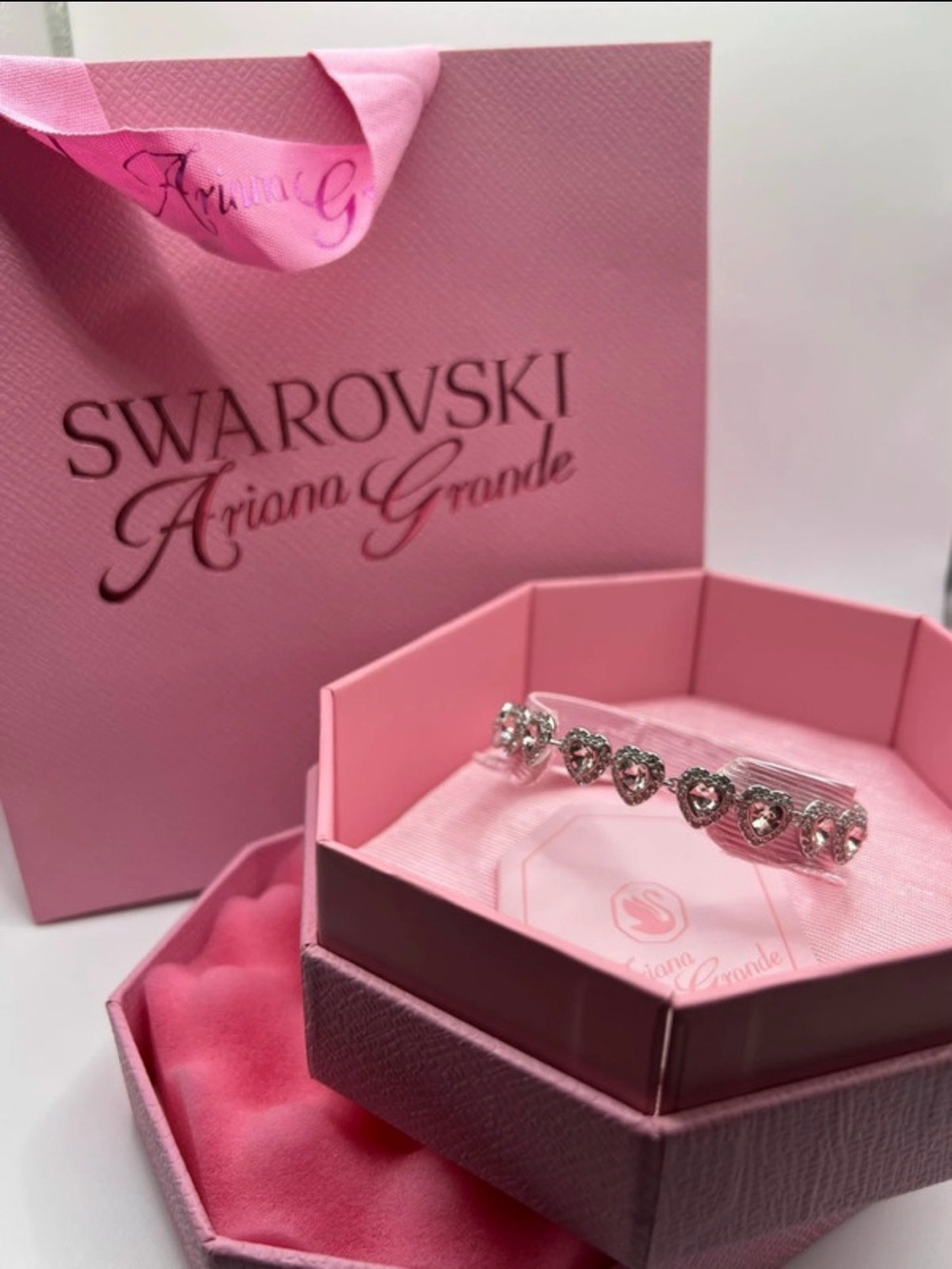 Swarovski Pink Heart Crystal Bracelet